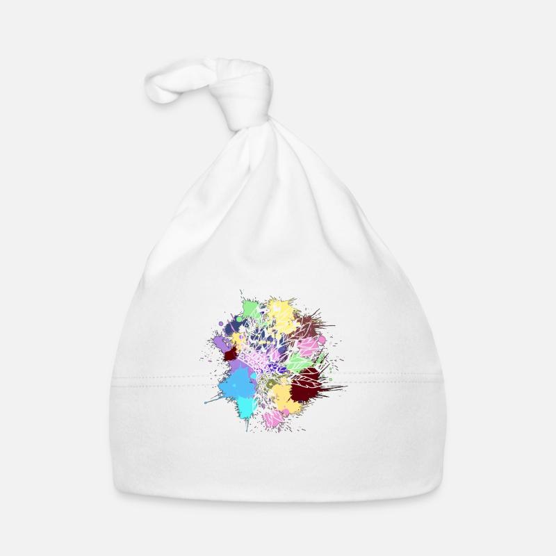 coiffe indienne blanc taches de couleurs vives Bonnet bio Bébé