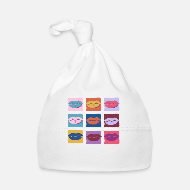 Retro mehrfarbige Lippe Baby Bio-Mütze