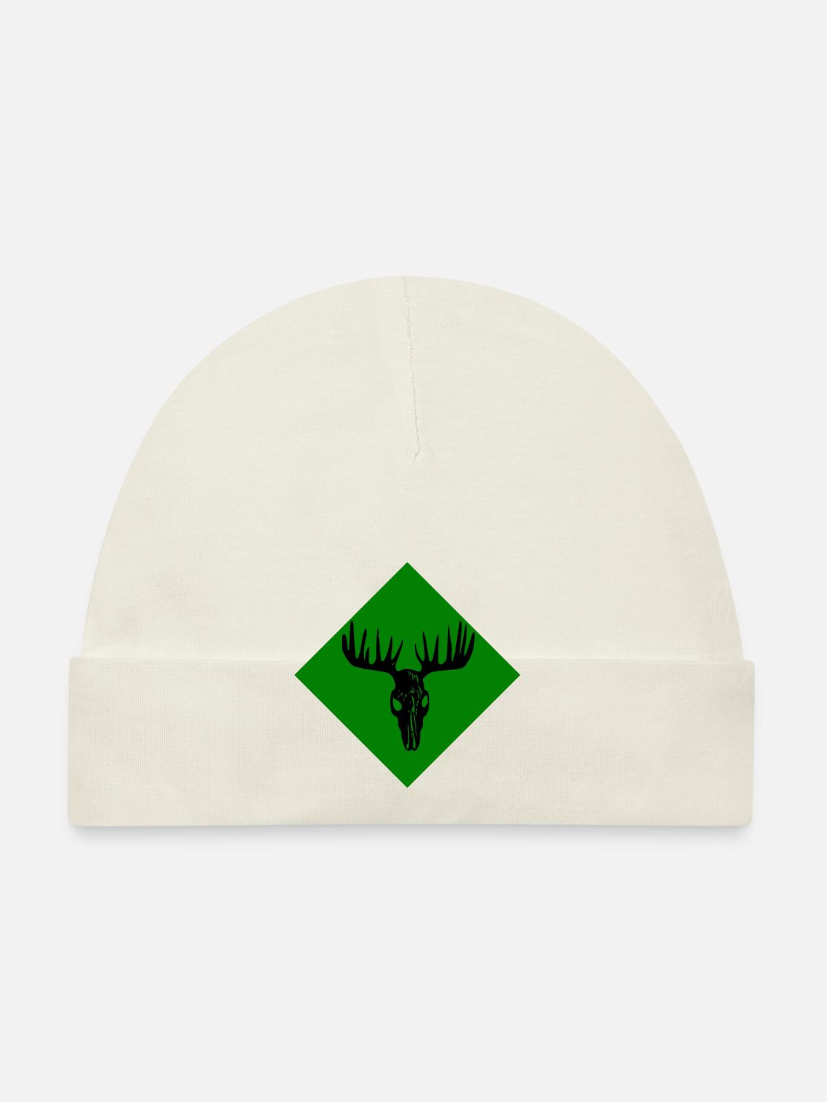 Crâne d’orignal - Bonnet bio Bébé - blanc - Devant