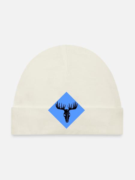 Crâne d’orignal - Bonnet bio Bébé - blanc - Devant