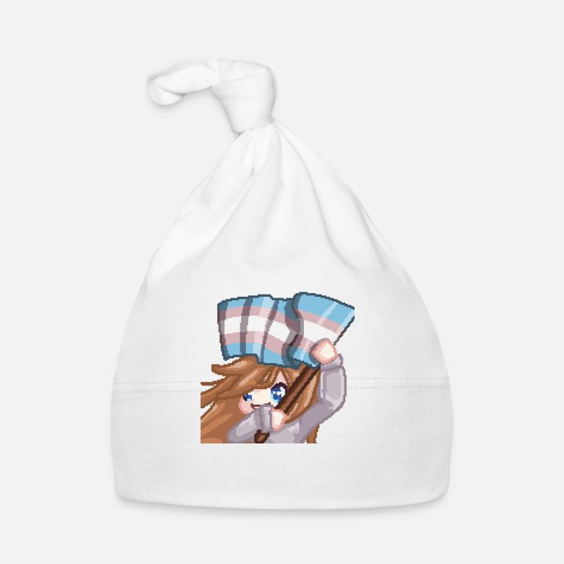 PillowG1rl Emote mit Transflagge Baby Bio-Mütze