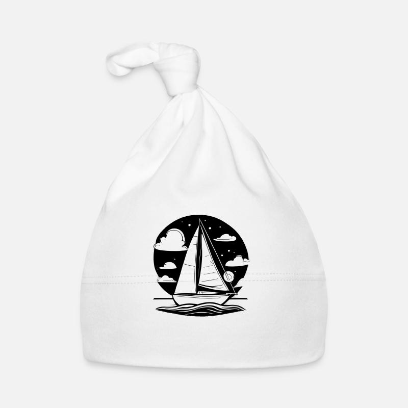 Sailor Sailing Sailing Ship Sailing Sailboat - Bonnet bio Bébé - blanc