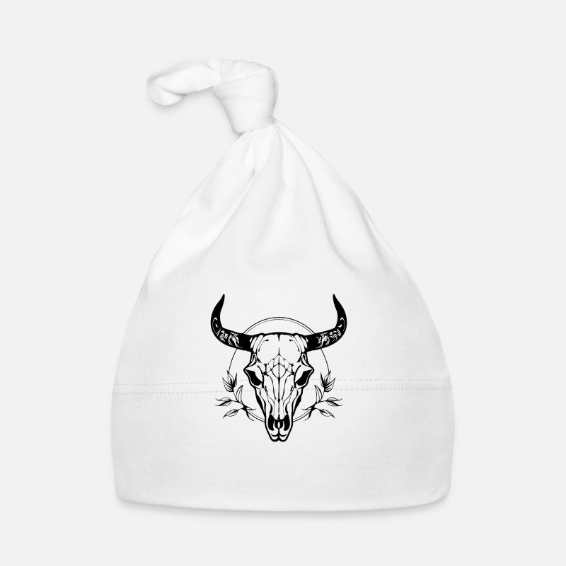 Cow Skull Boho Organic Baby Cap