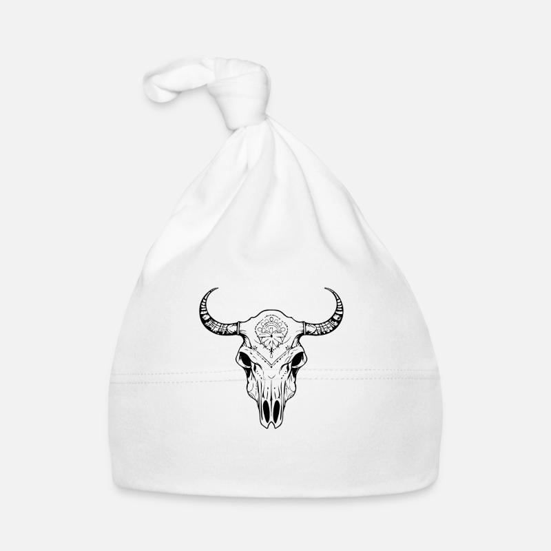 Cow Skull Boho Organic Baby Cap