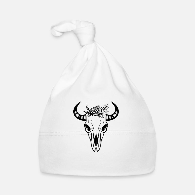 Crâne de vache Boho Bonnet bio Bébé