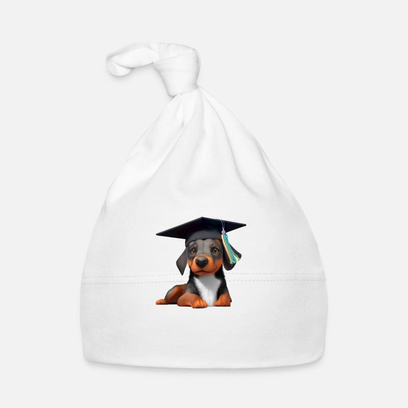 Bachelor Dobermann Studium Hunde Schulabschluss Baby Bio-Mütze