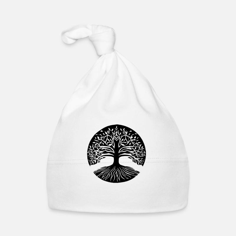 Lebensbaum Meditation Baum des Lebens Yoga Baby Bio-Mütze