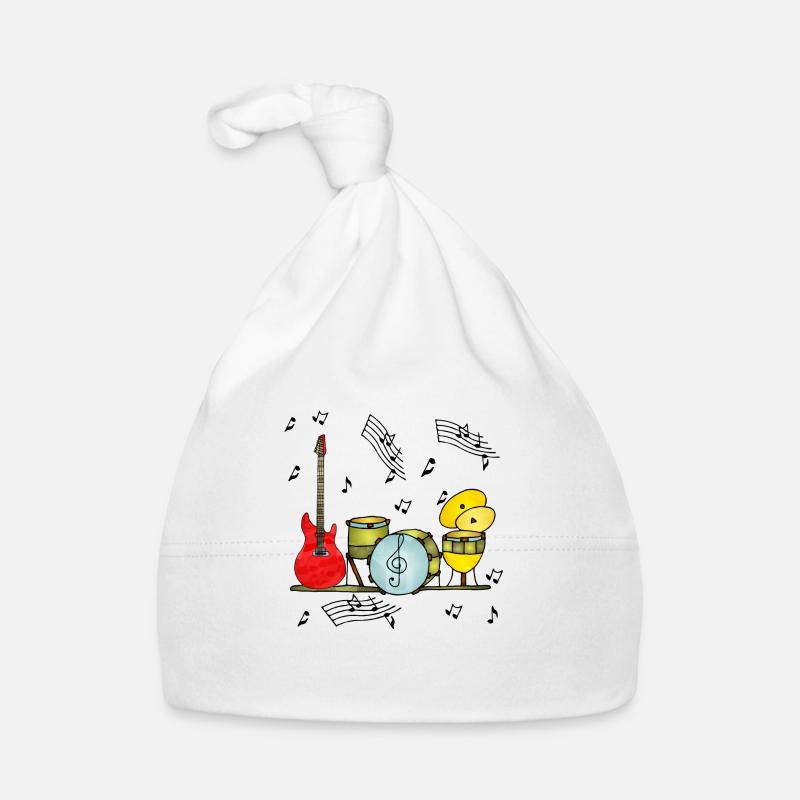 Instruments de musique - Bonnet bio Bébé - blanc