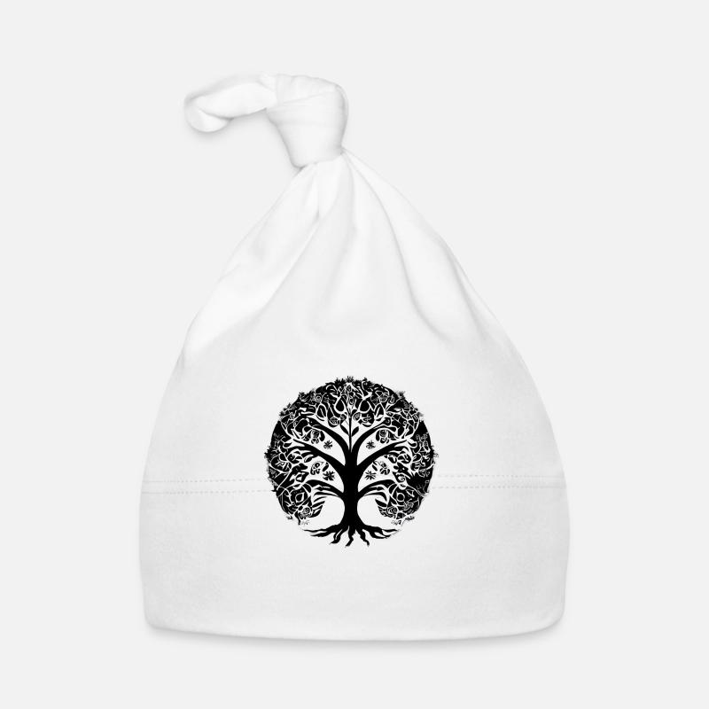 Yoga Lebensbaum Meditation Baum des Lebens Baby Bio-Mütze