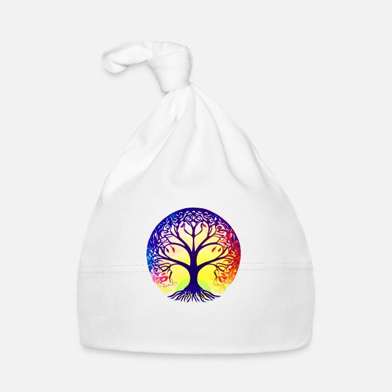 Yoga Lebensbaum Meditation Baum des Lebens Baby Bio-Mütze