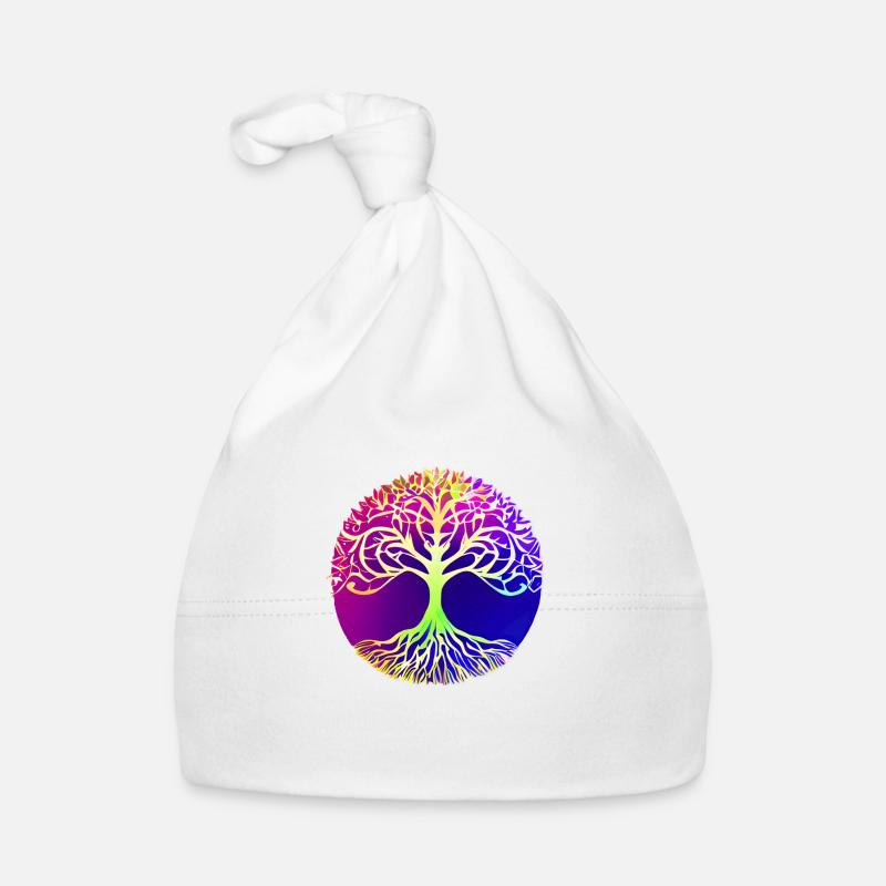 Lebensbaum Yoga Meditation Baum des Lebens Baby Bio-Mütze