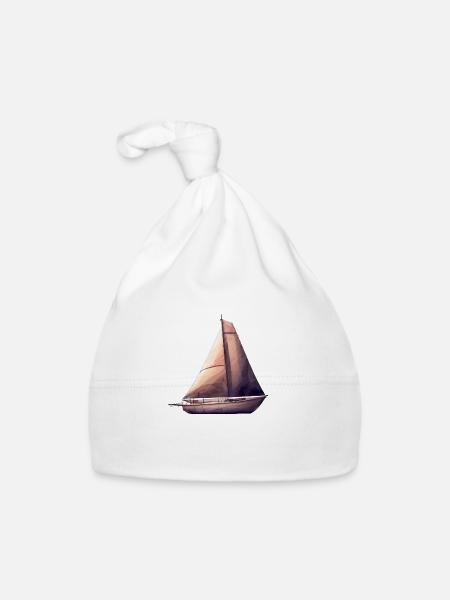 Sailing Ship Sailing Sailboat Sailing Sailing Sailor - Organic Baby Cap - white - Front