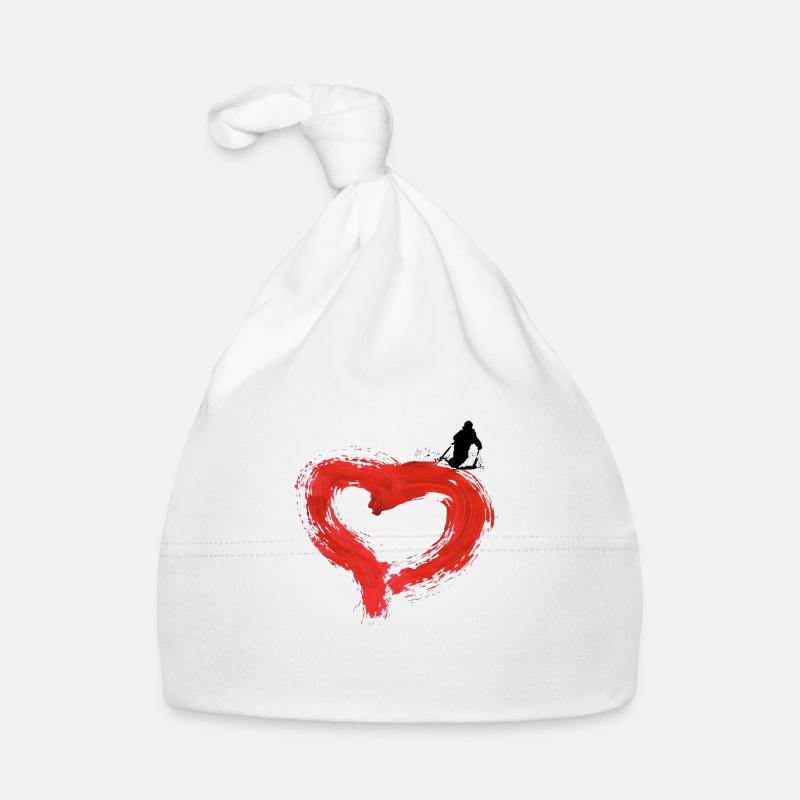 A skier's heart Organic Baby Cap