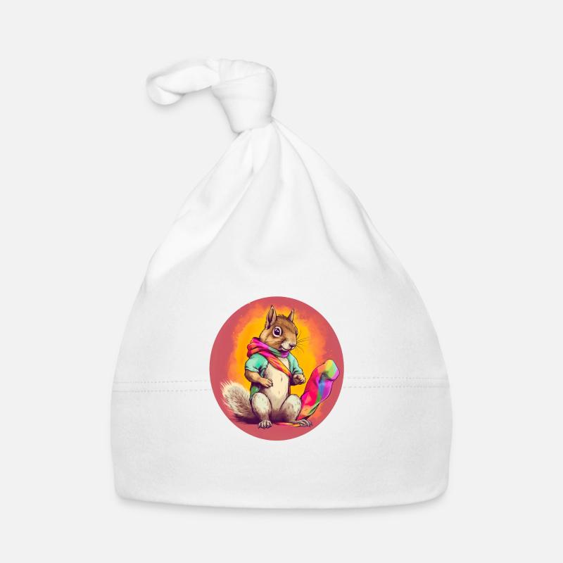 Pride LGBT Eichhörnchen - Baby Bio-Mütze - Weiß