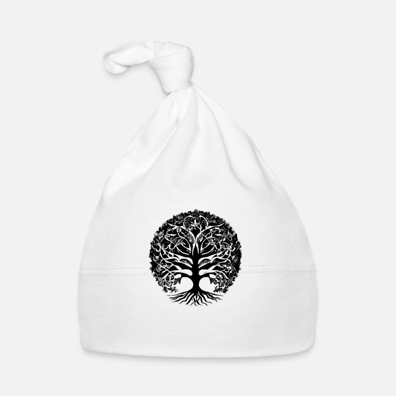 Baum des Lebens Yoga Lebensbaum Meditation Baby Bio-Mütze
