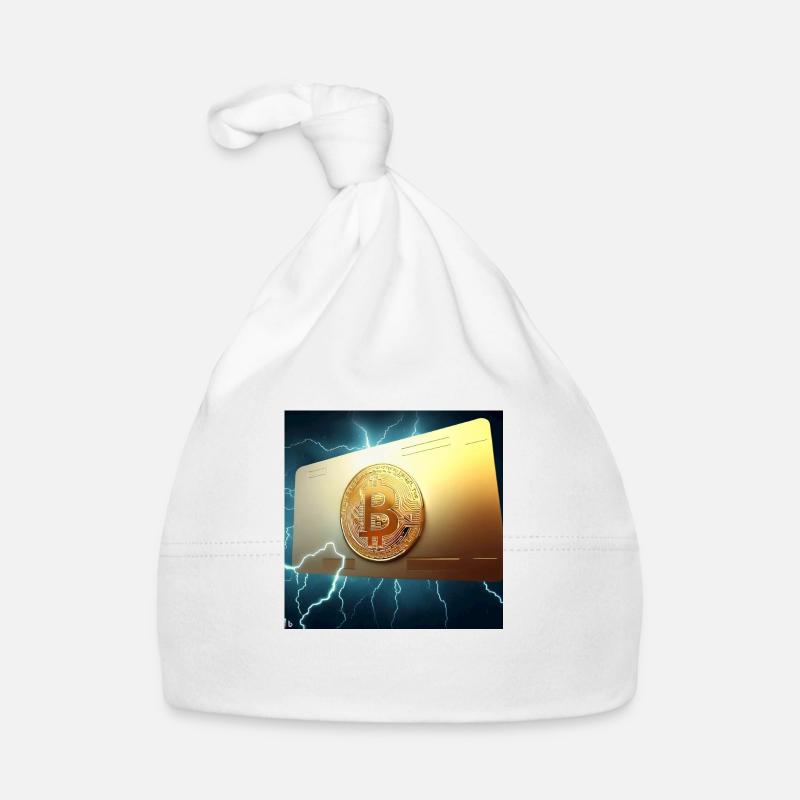 Carte Bitcoin en or - Bonnet bio Bébé - blanc