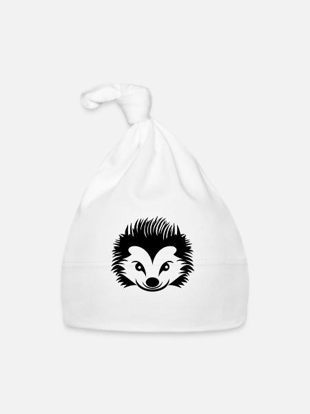Hedgehog Forest Prickly Animal - Organic Baby Cap - white - Front