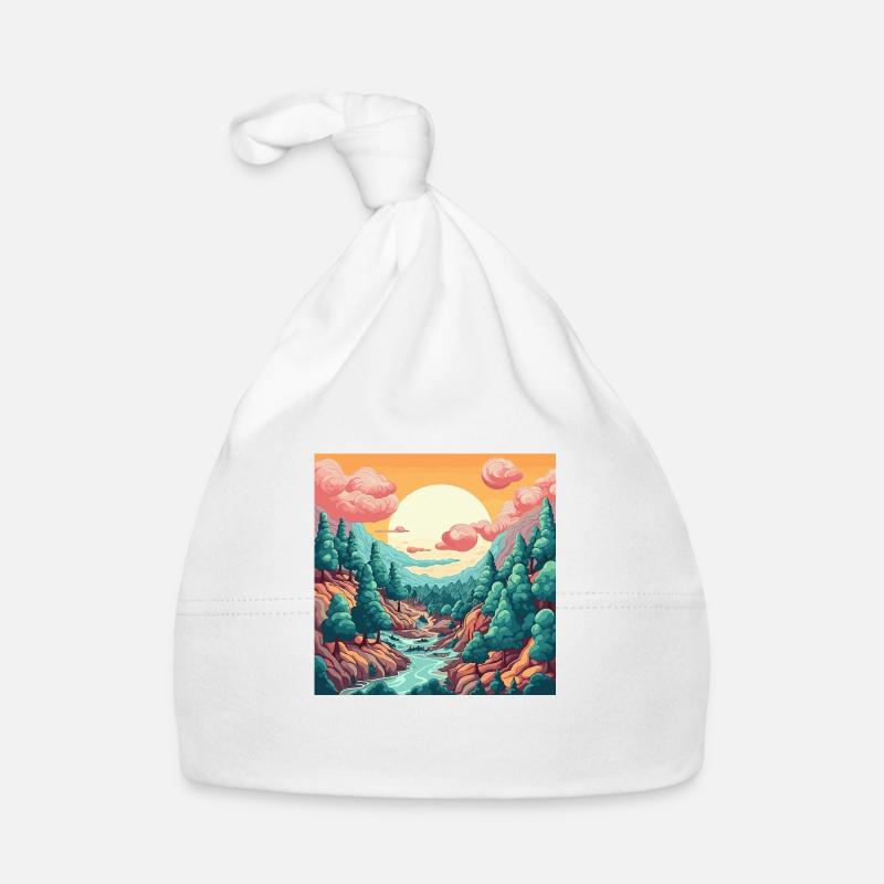 Wald Landschaft bei Tag Baby Bio-Mütze