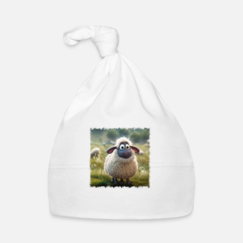 Kleines Schaf - Baby Bio-Mütze - Weiß