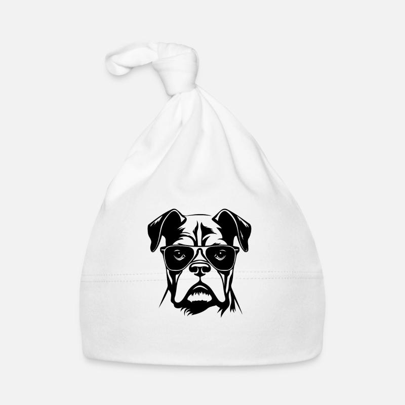 Boxer Hund Hunderasse - Baby Bio-Mütze - Weiß