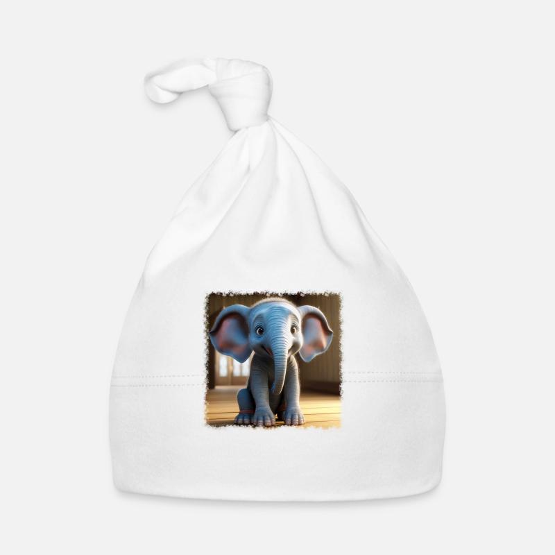 Petit éléphant mignon Bonnet bio Bébé