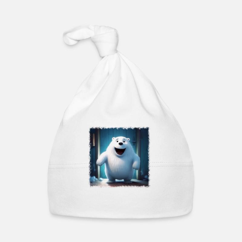 Flauschiger Eisbär Baby Bio-Mütze