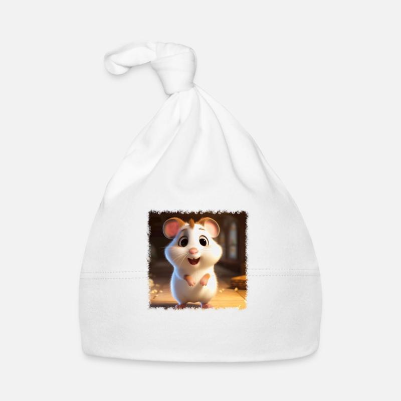 Hamster mignon - Bonnet bio Bébé - blanc