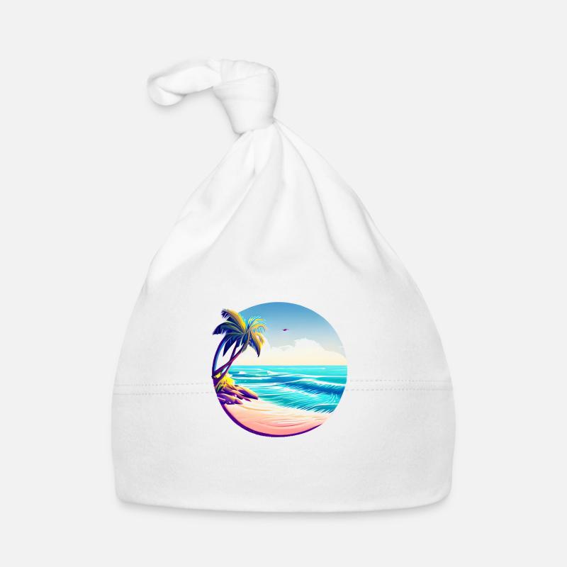 Vacances d’été Plage Palm Islands Island Sun Palm Tree Bonnet bio Bébé