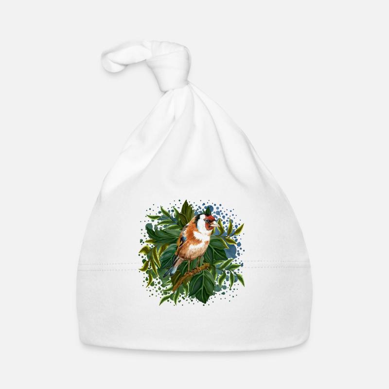 Oiseau coloré - Bonnet bio Bébé - blanc