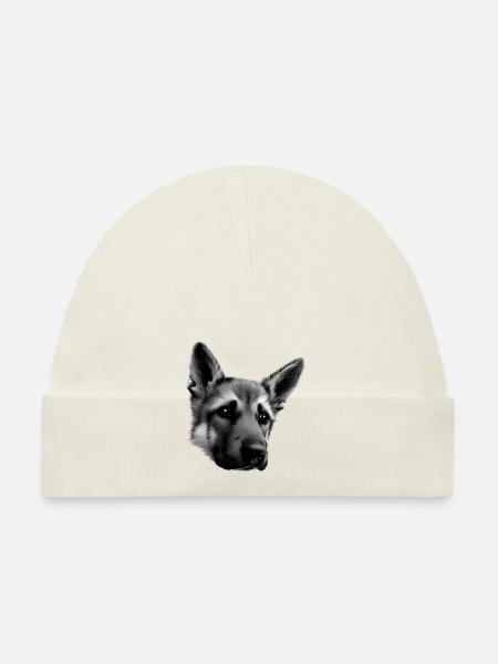 Dog Owner German Shepherd Puppy - Organic Baby Cap - white - Front
