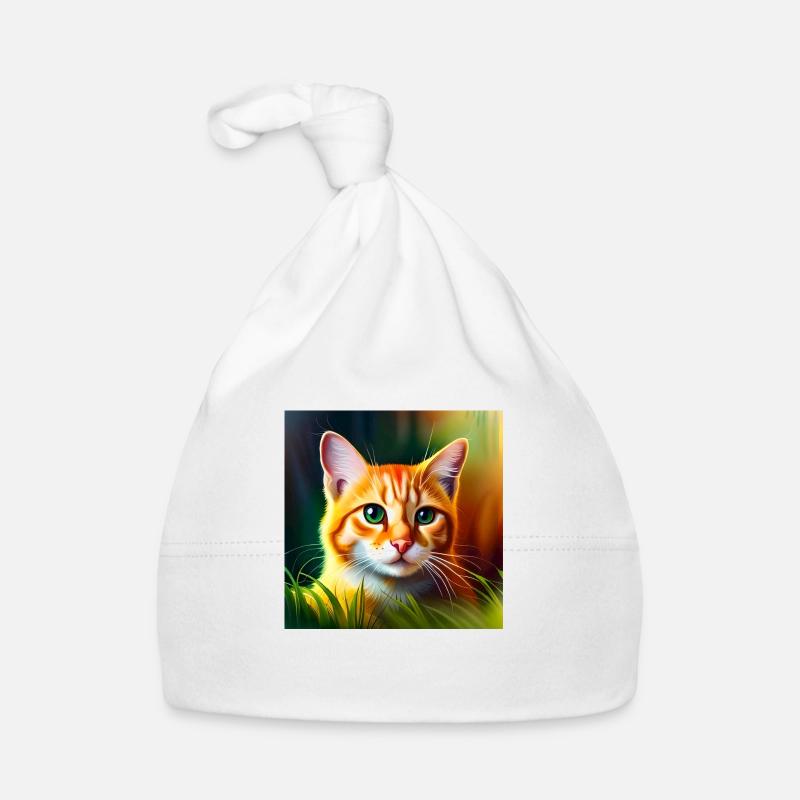 Cute cat Organic Baby Cap