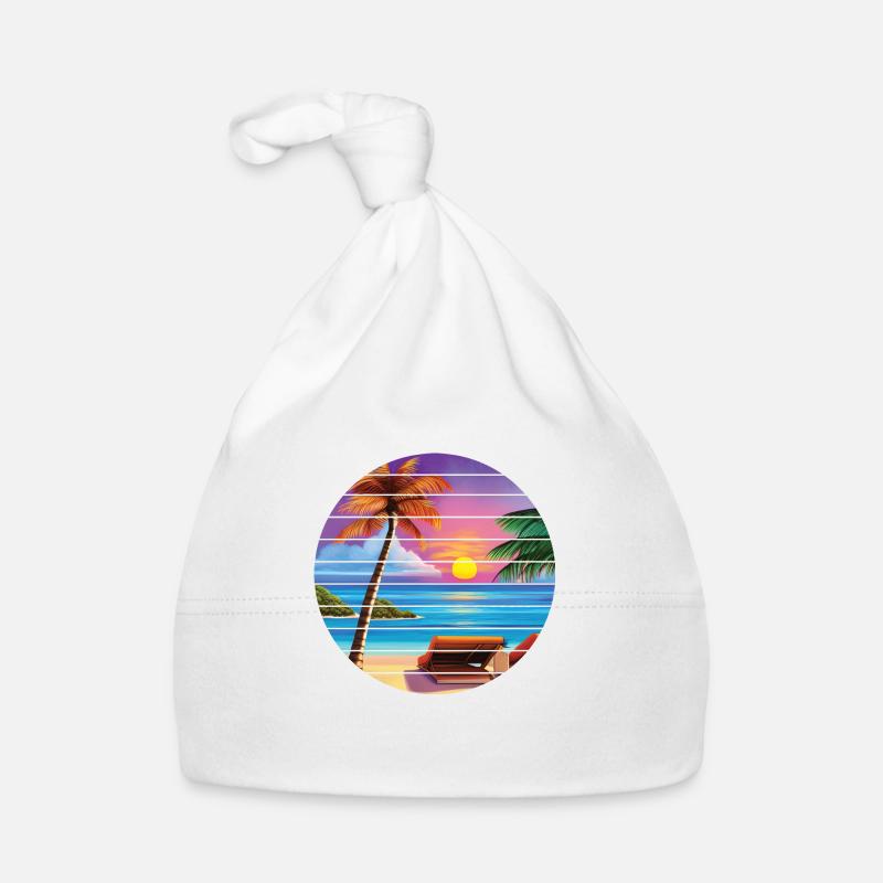 Vacances d’été Palm Beach Palm Islands Island Sun Bonnet bio Bébé