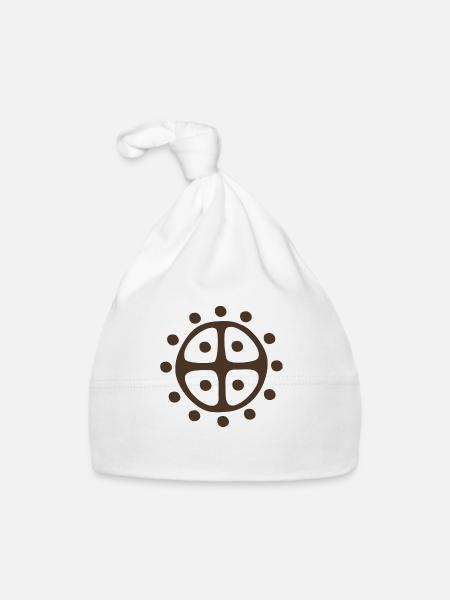 Sun Wheel / Annual Wheel - Organic Baby Cap - white - Front