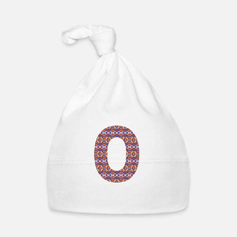 Monogram Letter O- geometric pattern Organic Baby Cap