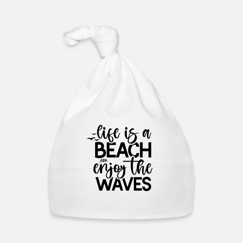 La vie est une plage Profitez des vagues Bonnet bio Bébé