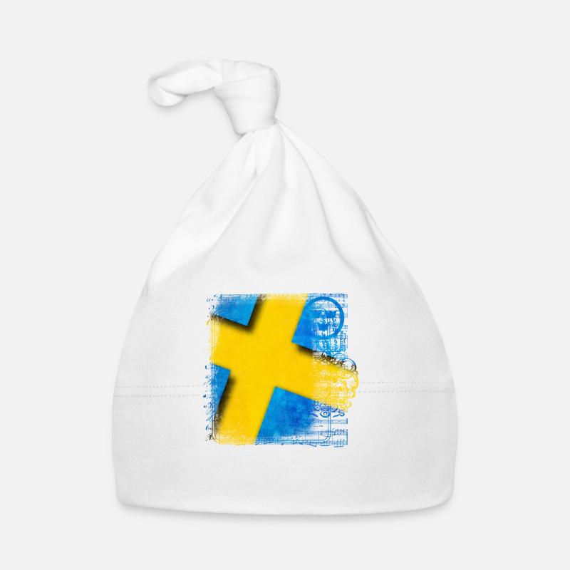Suède Suède drapeau national norden skandinavia - Bonnet bio Bébé - blanc