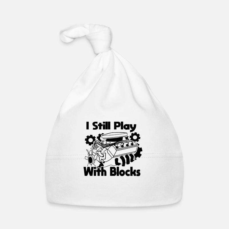 I still play with Blocks - Baby Bio-Mütze - Weiß