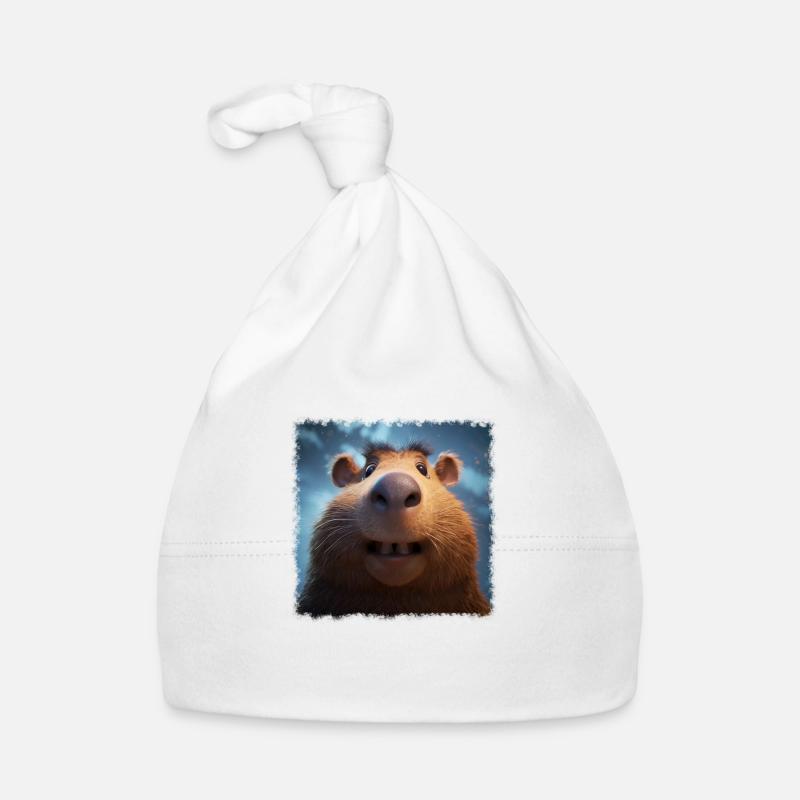cute capybara Organic Baby Cap