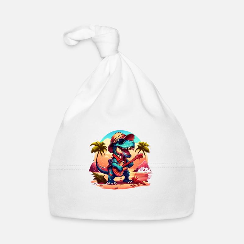Funky T-Rex - Bonnet bio Bébé - blanc