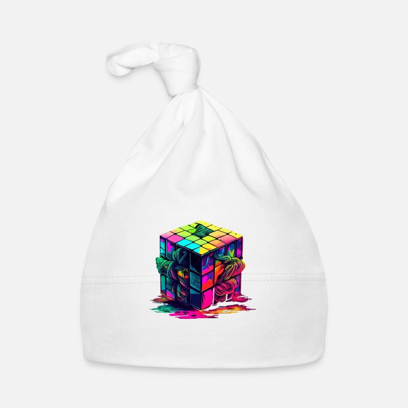 cube - Baby Bio-Mütze - Weiß