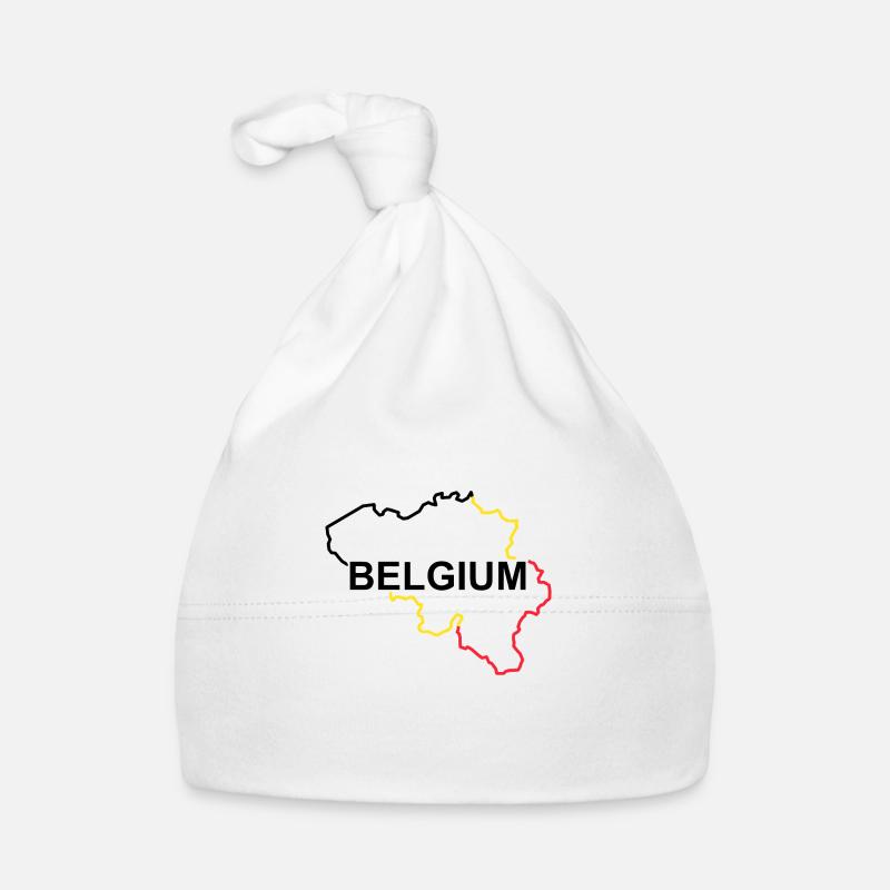 Carte de la Belgique - Bonnet bio Bébé - blanc