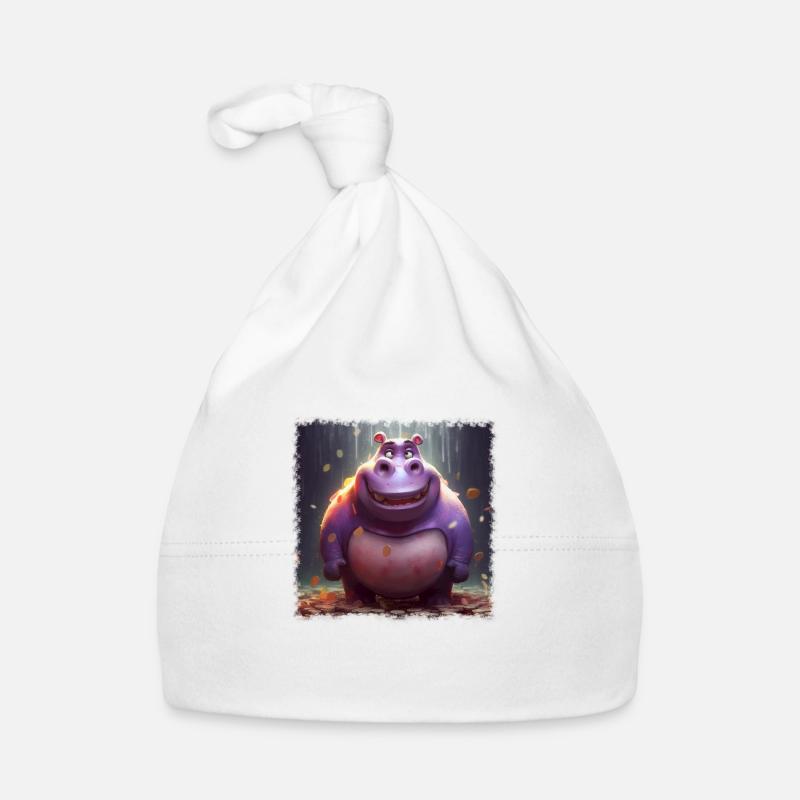 hippopotame mignon Bonnet bio Bébé