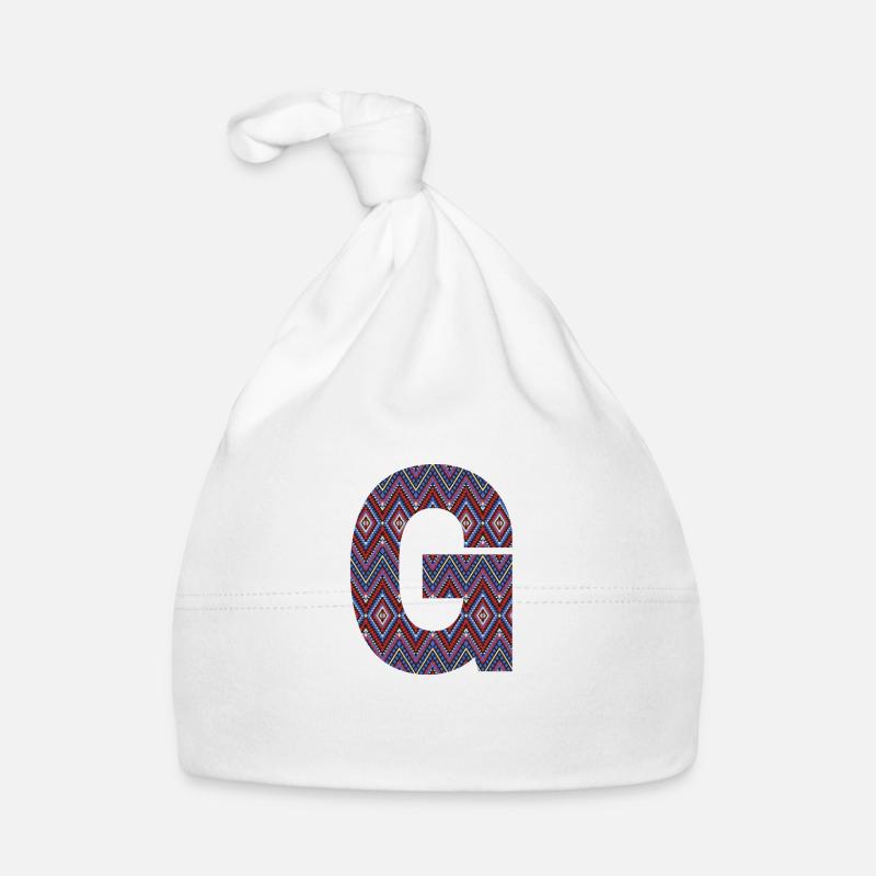 Monogram Letter G- geometric pattern Organic Baby Cap