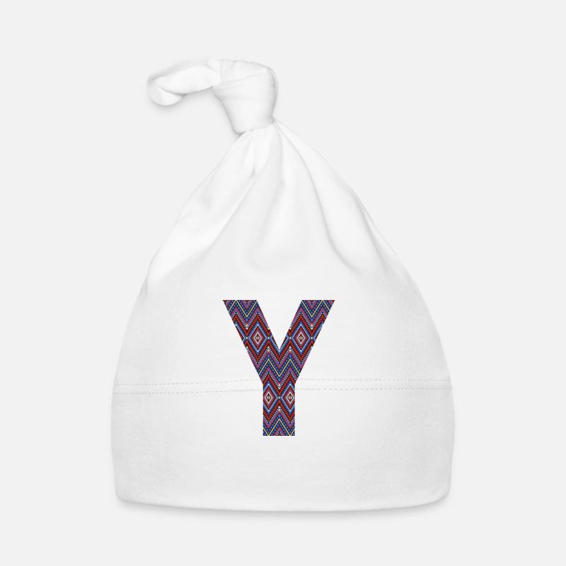 Monogramm Buchstabe Y - geometrisches Muster Baby Bio-Mütze