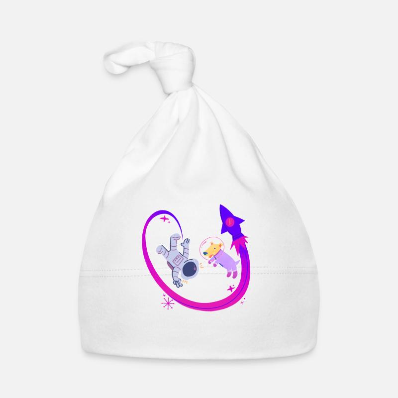 Chien et homme dans l’espace Bonnet bio Bébé