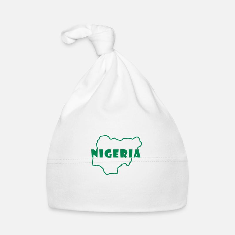 Carte du Nigeria - Bonnet bio Bébé - blanc