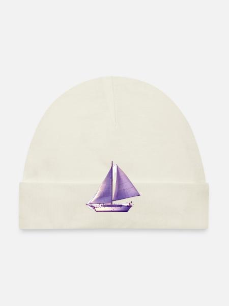 Segler Segelschiff Segeln Segelsport Segelboot - Baby Bio-Mütze - Weiß - Vorne