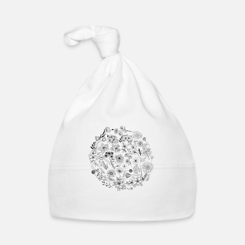 Minimalist flower Organic Baby Cap