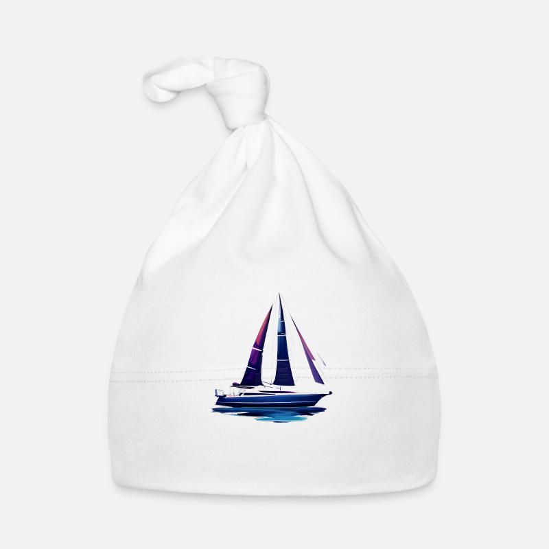 sailing ship sailing sailing sailor sailboat Organic Baby Cap