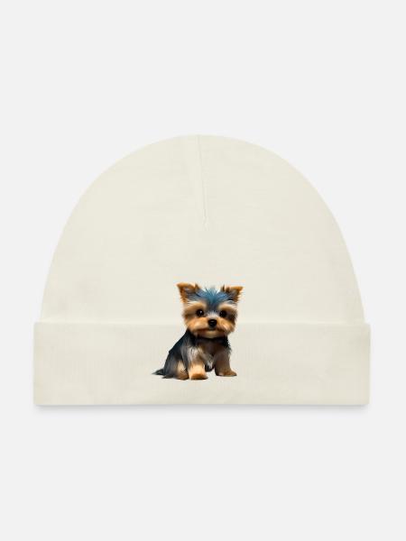 Puppy Yorkshire Terrier Dog Dog Owner - Organic Baby Cap - white - Front